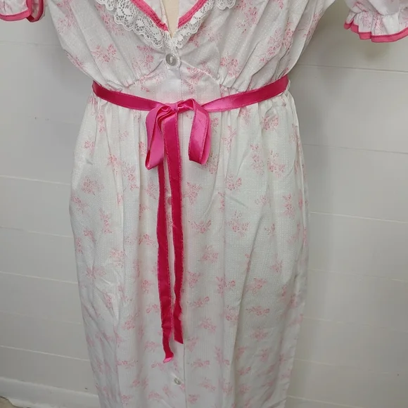 Vintage Cotton Blend Maxi Nightgown Size L - Picture 4 of 11